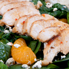 Grilled Chicken Spinach Salad with Citrus Dressing